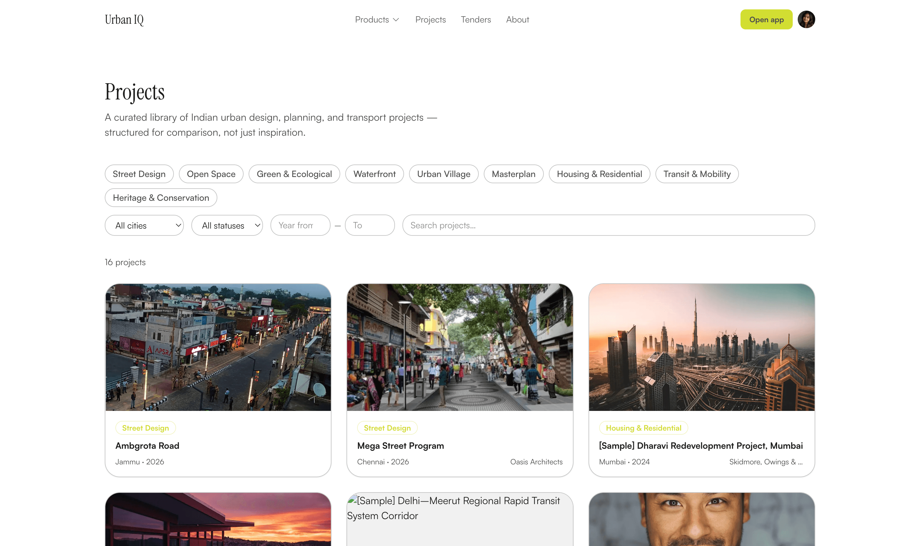 Projects preview